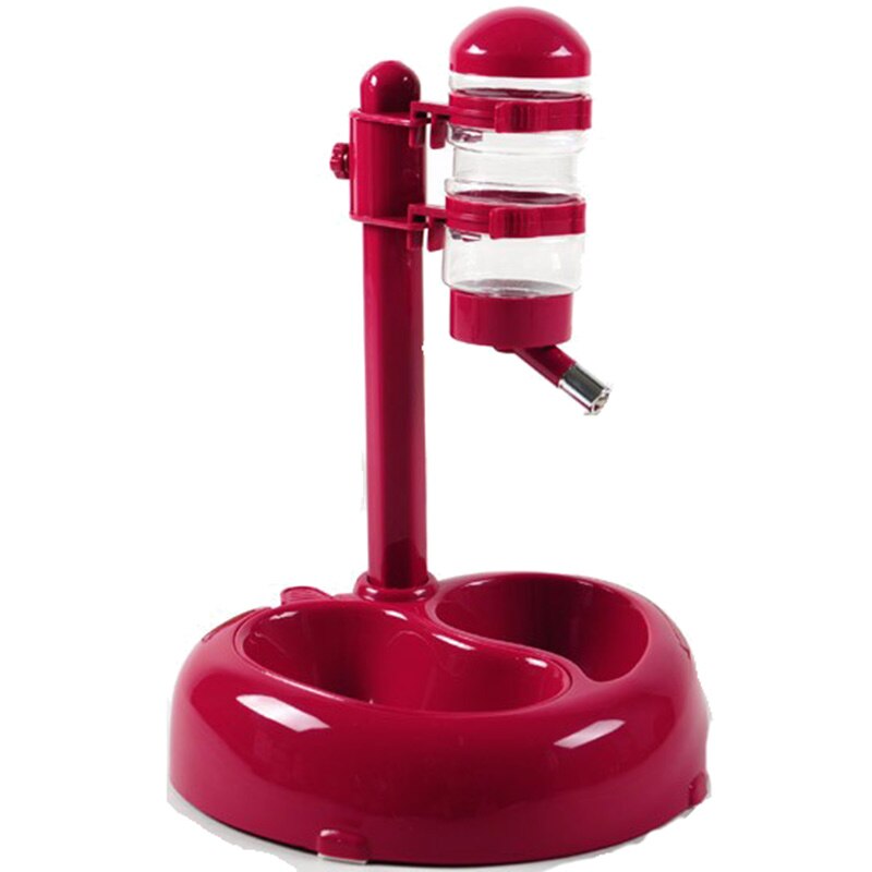 Hoopet advanced pet dog drinkbak, draaibaar en opklapbaar, kattenvoerbak, gemakkelijk schoon, wit, rood: Rood