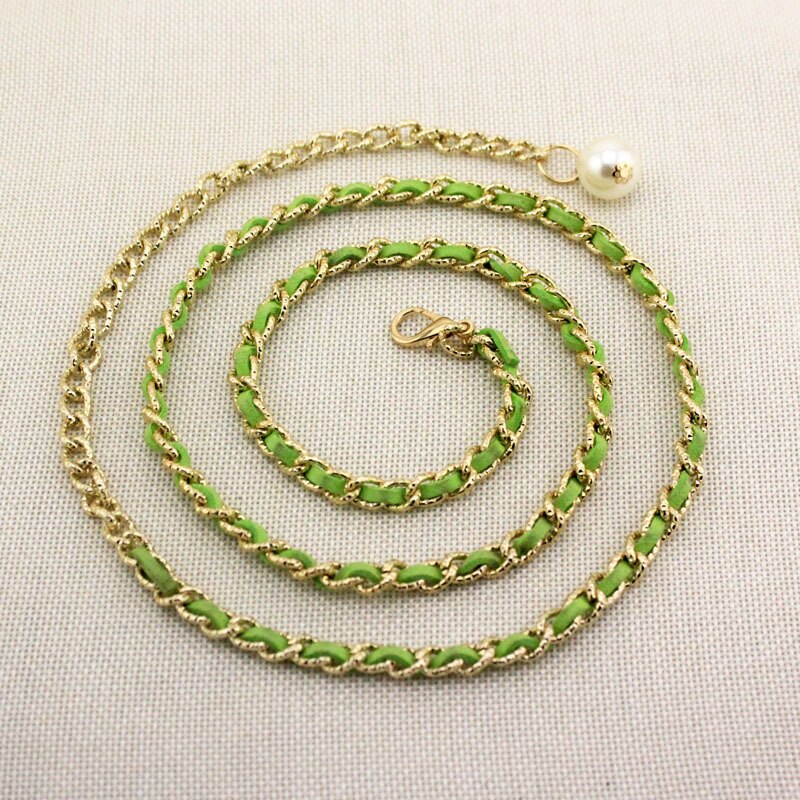 Ceinture de robe de mariée polyvalente, chaîne de taille en métal, décoration de jupe: green