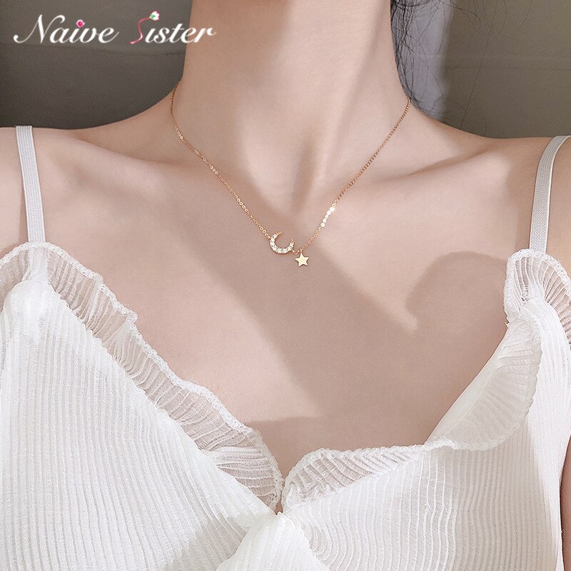 Böhmischen Mond Sterne Kristall Herz Choker Halskette für Frauen Schmetterling Halsketten Anhänger auf Neck Chocker Mädchen Koreanische Schmuck