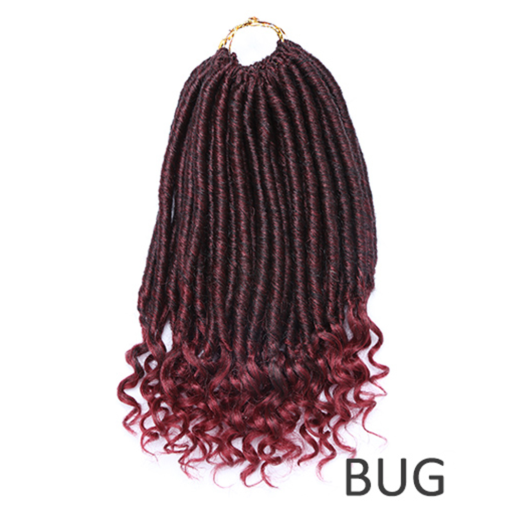 Lot Faux Locs Straight Crochet Hair Goddess Locs with Curly Ends 16 Inch Synthetic Prelooped Crochet Twist Hair Extensions: 12inch  BUG