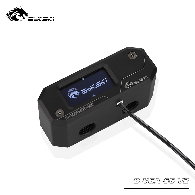 BYKSKI OLED Digital Display Water Temperature Meter use for GPU Block Adapter Add in Radiator G1/4' Thermometer Sensor Fitting