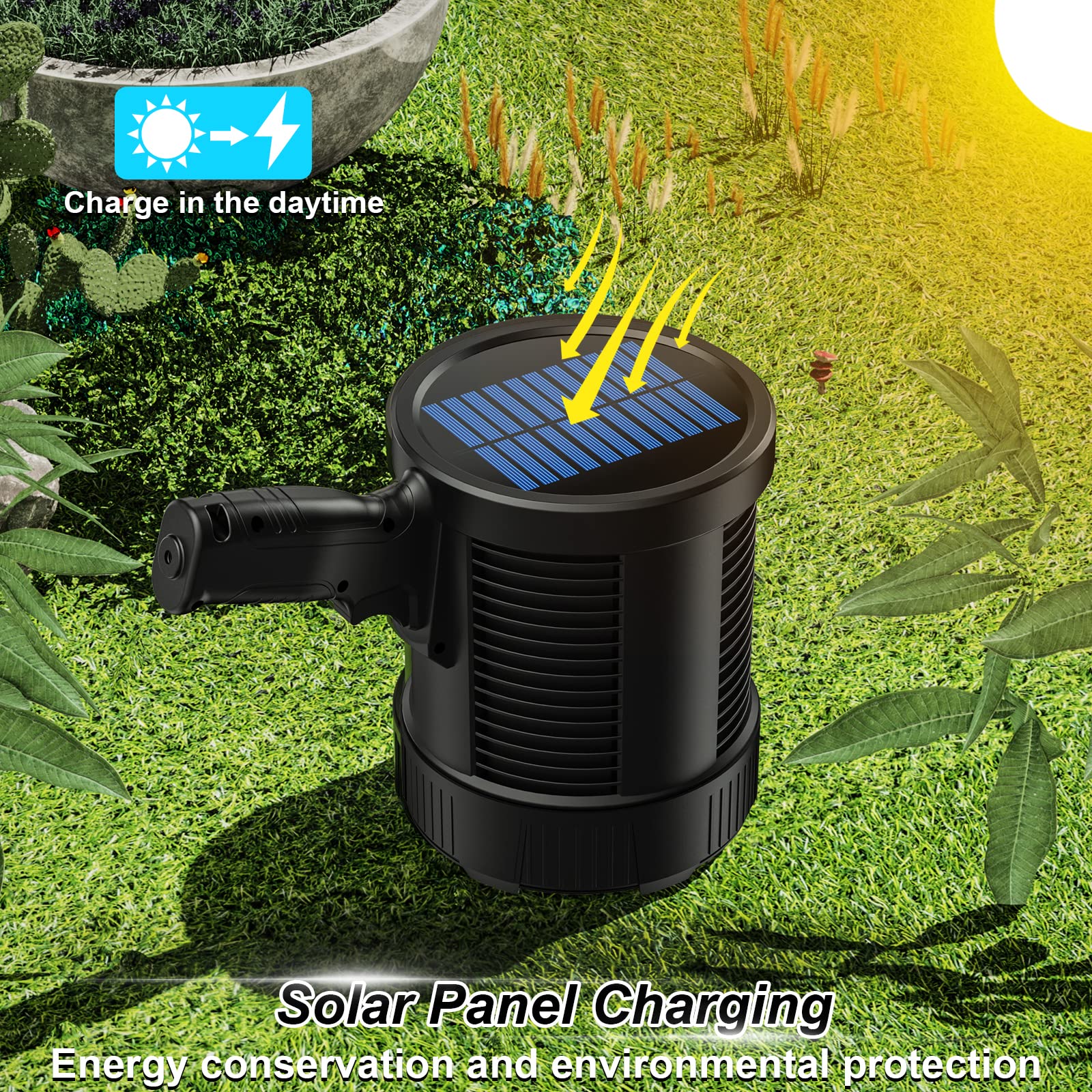 Foco Recargable 900000 Focos Led de lúmenes, linterna grande de mano, focos solares superbrillantes para exteriores, reflector