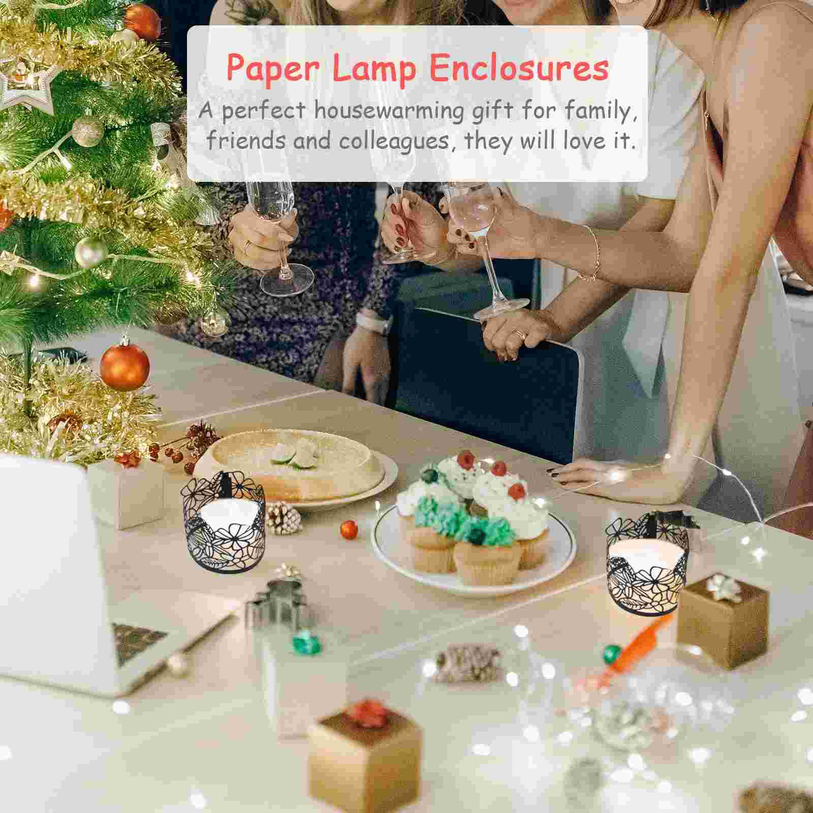 50pcs Hollow Paper Candle Holders Wraps Paper Lamp Enclosures Candle Wraps