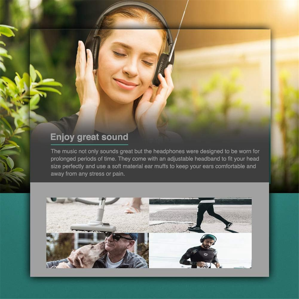 Personal FM Radio Headphones Ear Muffs, Wireless Headset Built in Radio for Mowing, Jogging, Walking, Daily Works