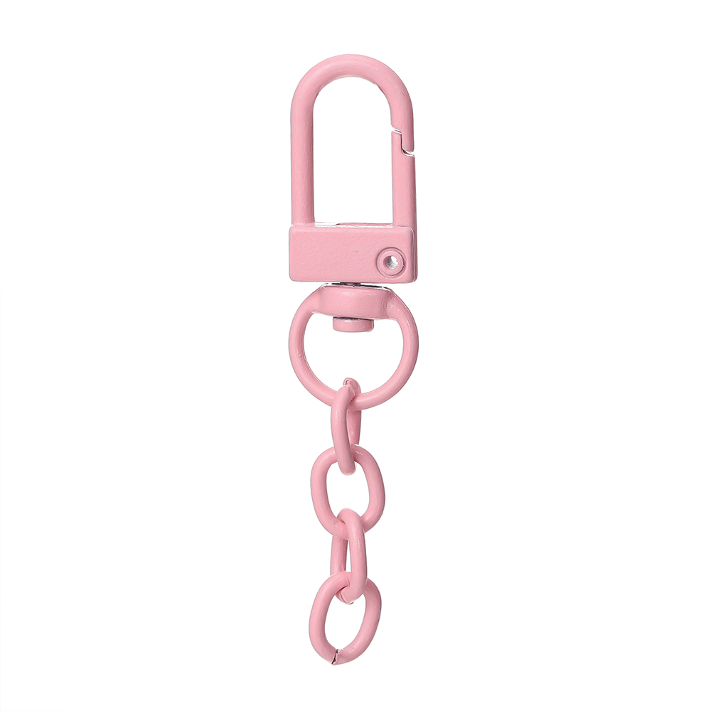 10pcs/lot Keyring Lobster Clasp Spring Buckle With Chains Colored Keychains For DIY Jewelry Making Key Ring Hooks Bags Buckle: Blue
