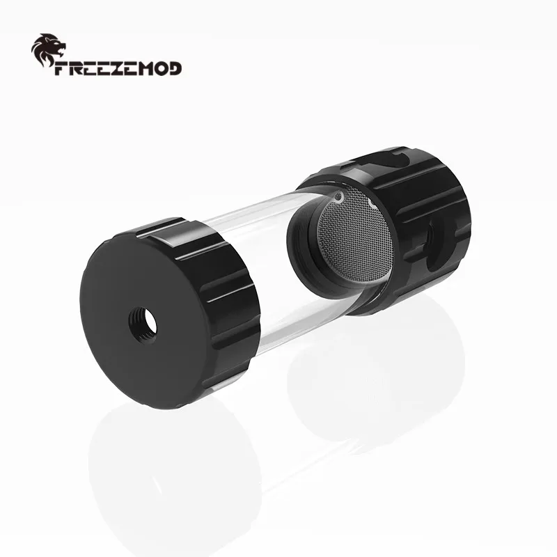 FREEZEMOD Transparent Computer Cylindrical Water Cooling Reservoir OD50MM POM Water Tank with Built-in Filtration PC Cooler