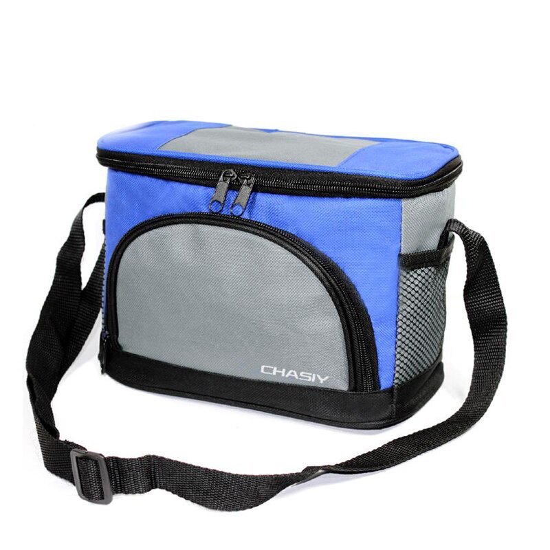 4,5 L Dicke Kühler Tasche Tragbare Wasserdichte Oxford Milch Eis Tasche Thermo Lunchbox Picknick Paket Lebensmittel Container Schulter Thermische tasche: Blau grau