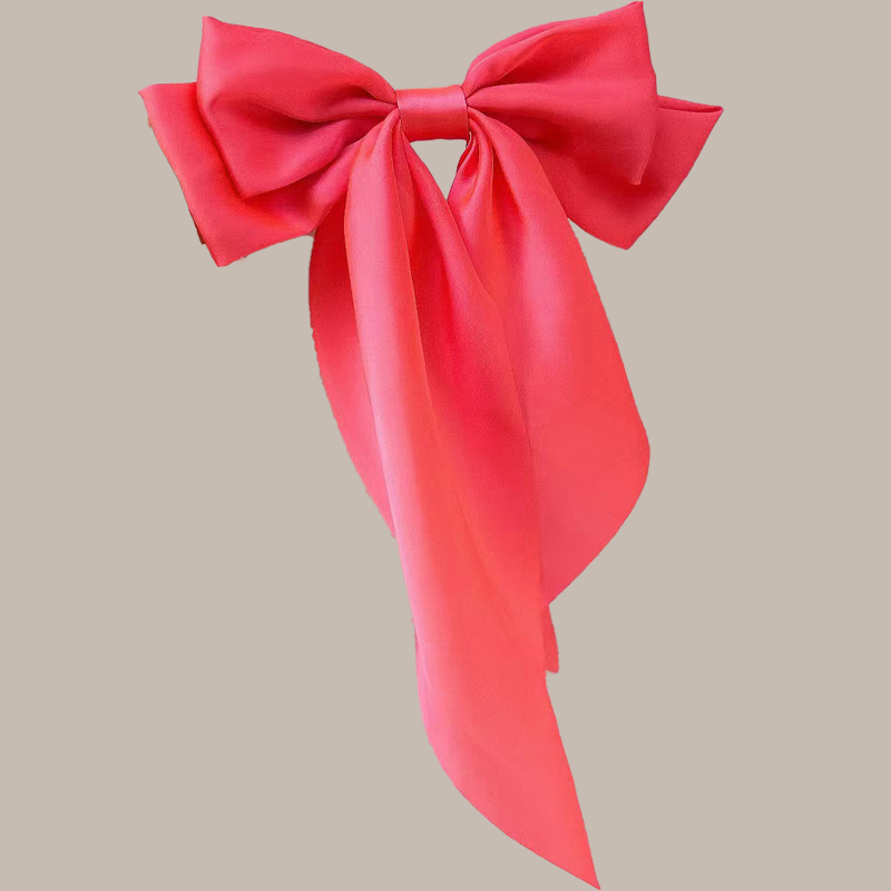AISHG Silk Smooth Satin Large Bow Hairpin for Women Sweet Butterfly Spring Hair Clip Girls' Hair Accessories: green