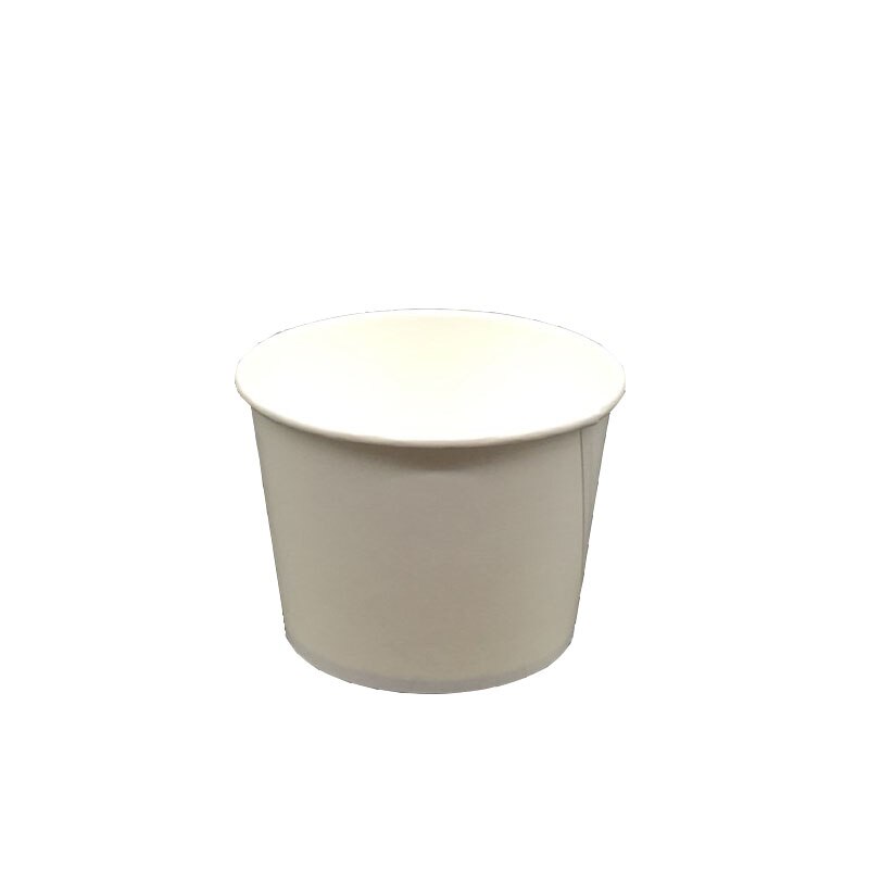 50pcs 400ml 500ml white disposable food packaging container BBQ picnic food fruit salad soup paper cup with lid