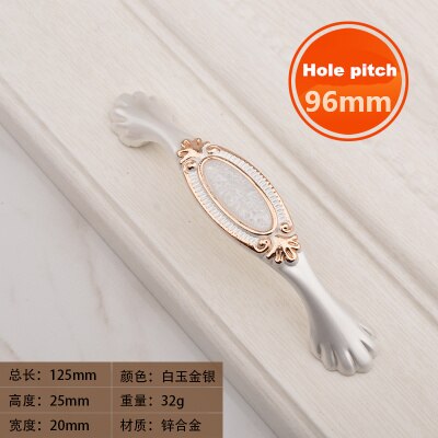 European Gold Ceramic Single Hole / Double Hole Furniture Drawer Handle Kitchen Wardrobe Cabinet Door Handle Furniture: I