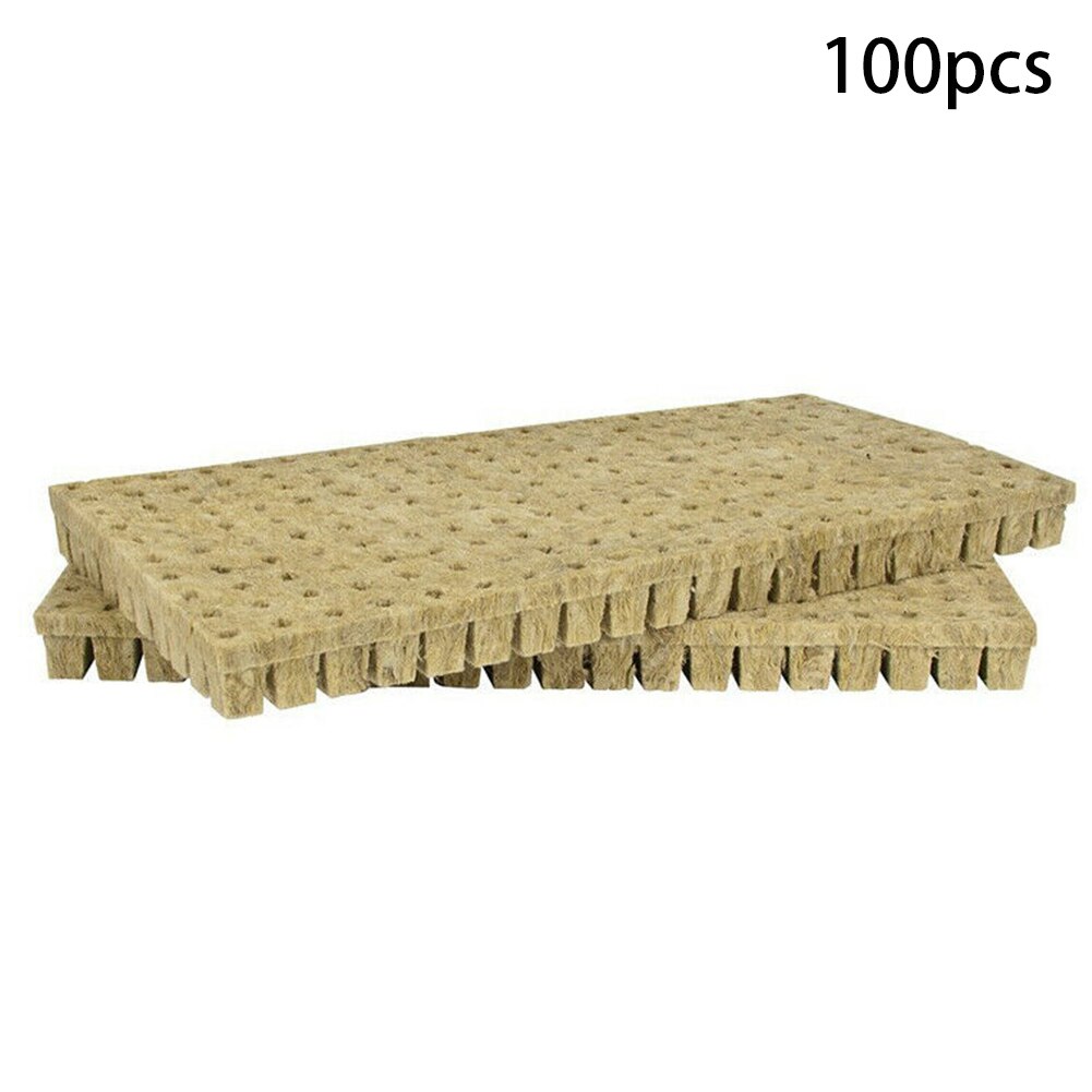 Garden Media Greenhouse Compress Base Rockwool Cubes Mini Soilless Cultivation Blocks Ventilative Multifunction Hydroponic Grow: 1Inch 100pcs