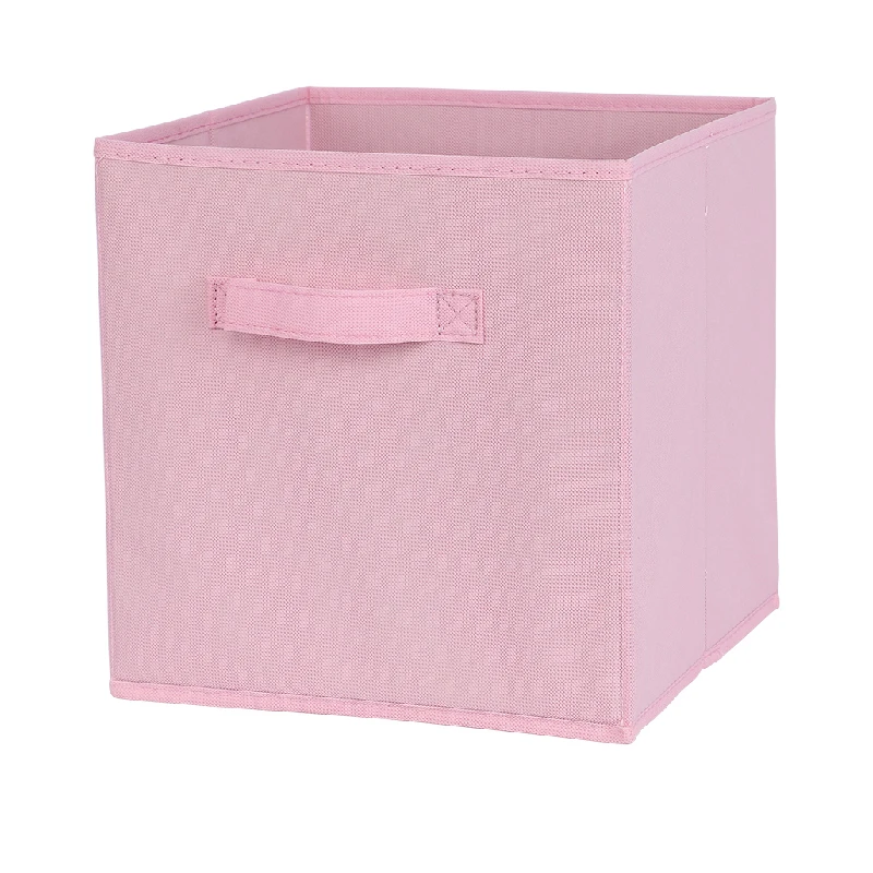 Cajón de caja de almacenamiento de tela plegable para armario y almacenamiento de juguetes, artículos para el hogar, caja de almacenamiento de ropa interior: Rosa