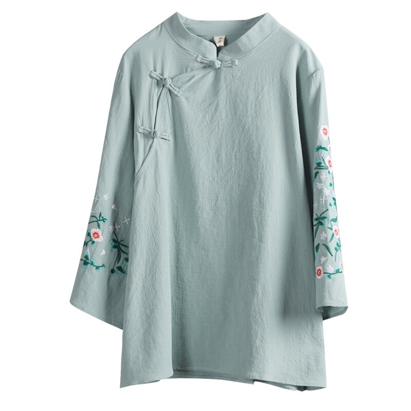 ropa de mujer Tops bordados Tang traje chino camisas de estilo tradicional Qipao Cheongsam blusa para mujer 10237