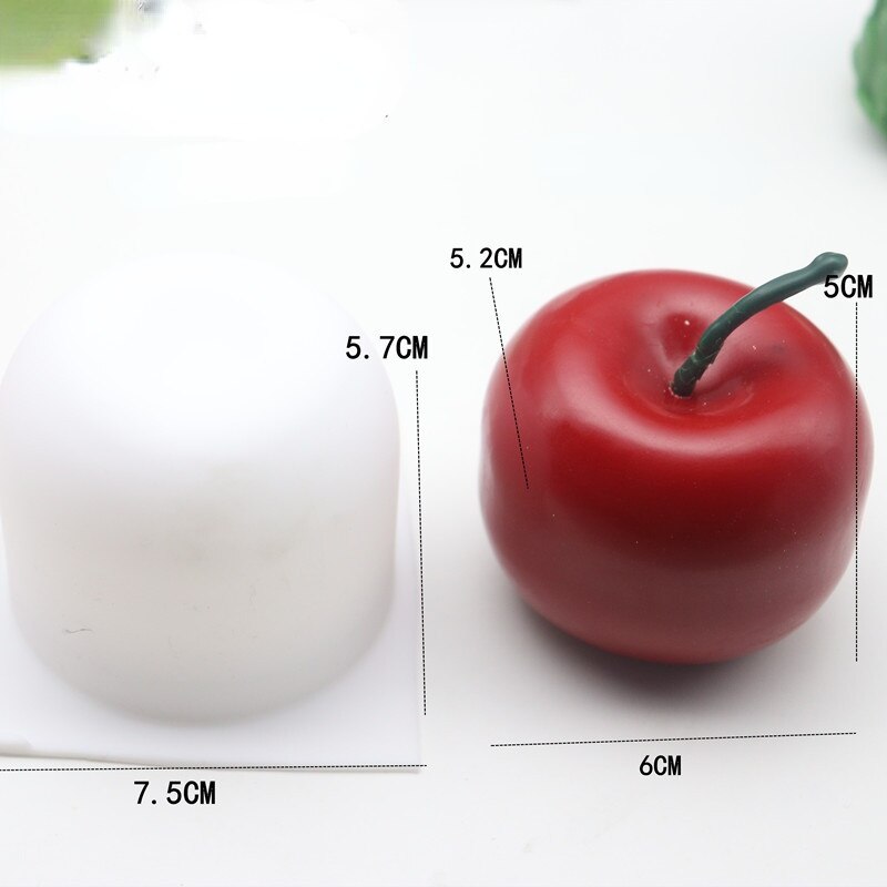 Molde de vela con forma de fruta, suministros de fabricación de velas de naranja y manzana, moldes de resina: Apple