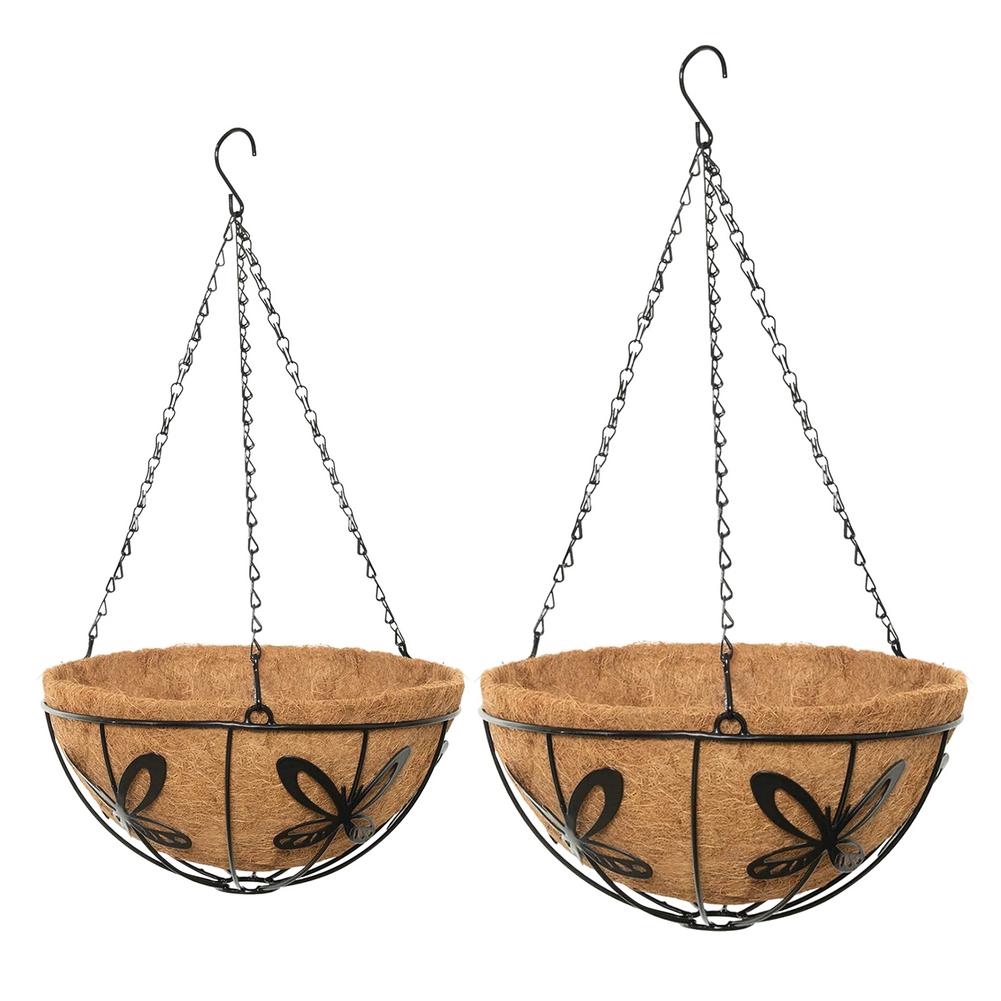 Pro Garden muurvlinders - 2x - tuin - metaal - 30 x 65 cm