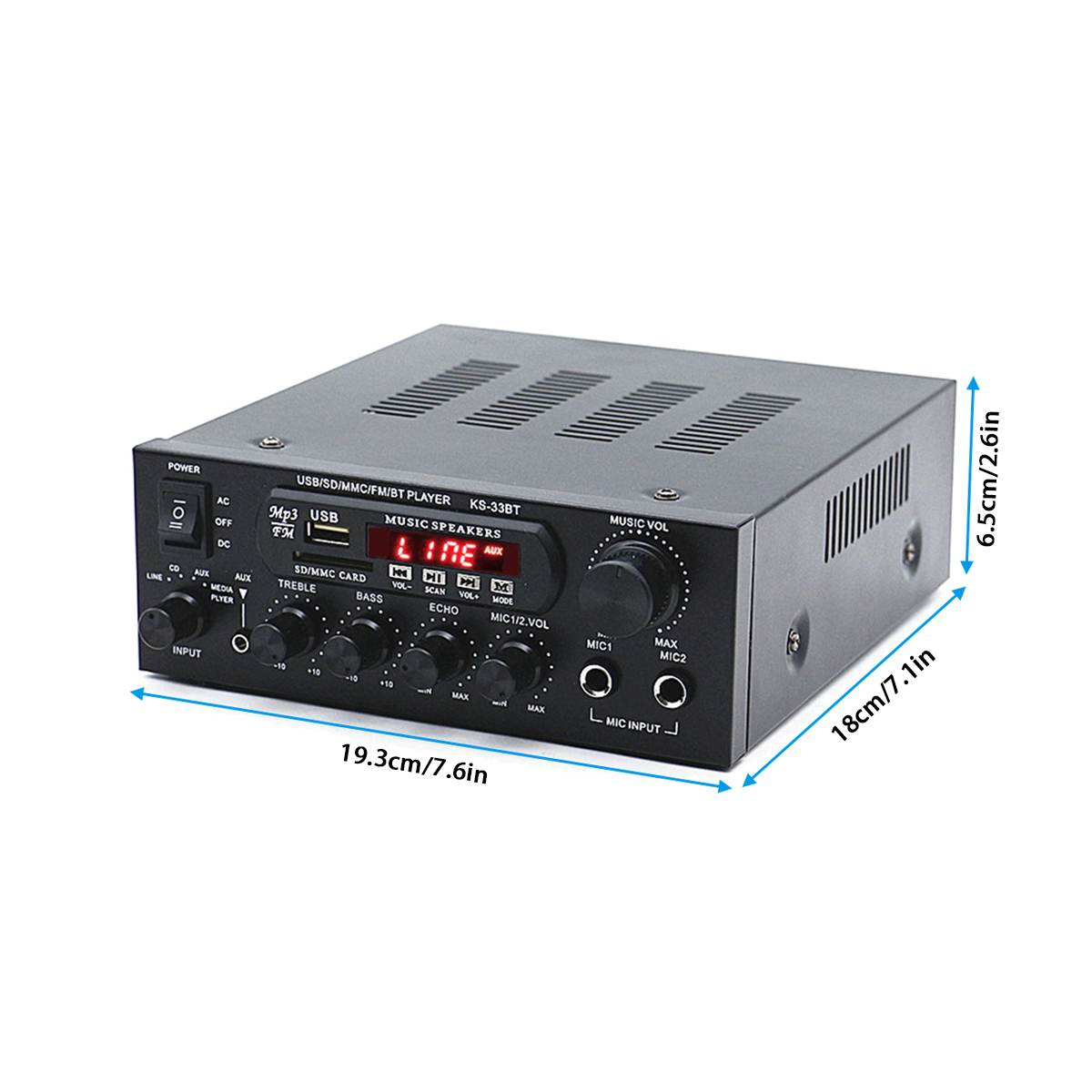 Hifi Digital Audio Car Bluetooth Stereo Amplifier Home Karaoke Power Amplifier Car Auto Amplifier HiFi USB Audio Processor