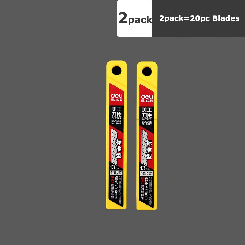 Deli Metal Utility Knife Pocket Knives Retractable Paper нож Unboxing Cutter Self-Locking 60 Sharp Angle Office Supplies: 2Pack Blade