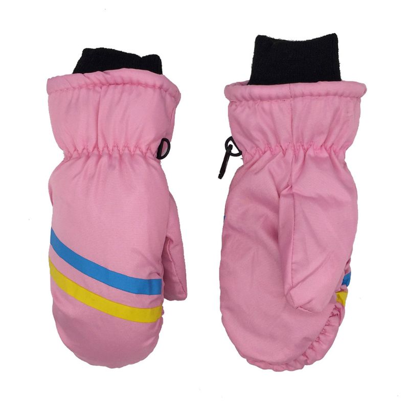 Gants de Ski épais et chauds pour enfants | Gant d'hiver pour garçons et filles à imprimé géométrique, gant coupe-vent pour 5 à 9 ans: 52-Pink