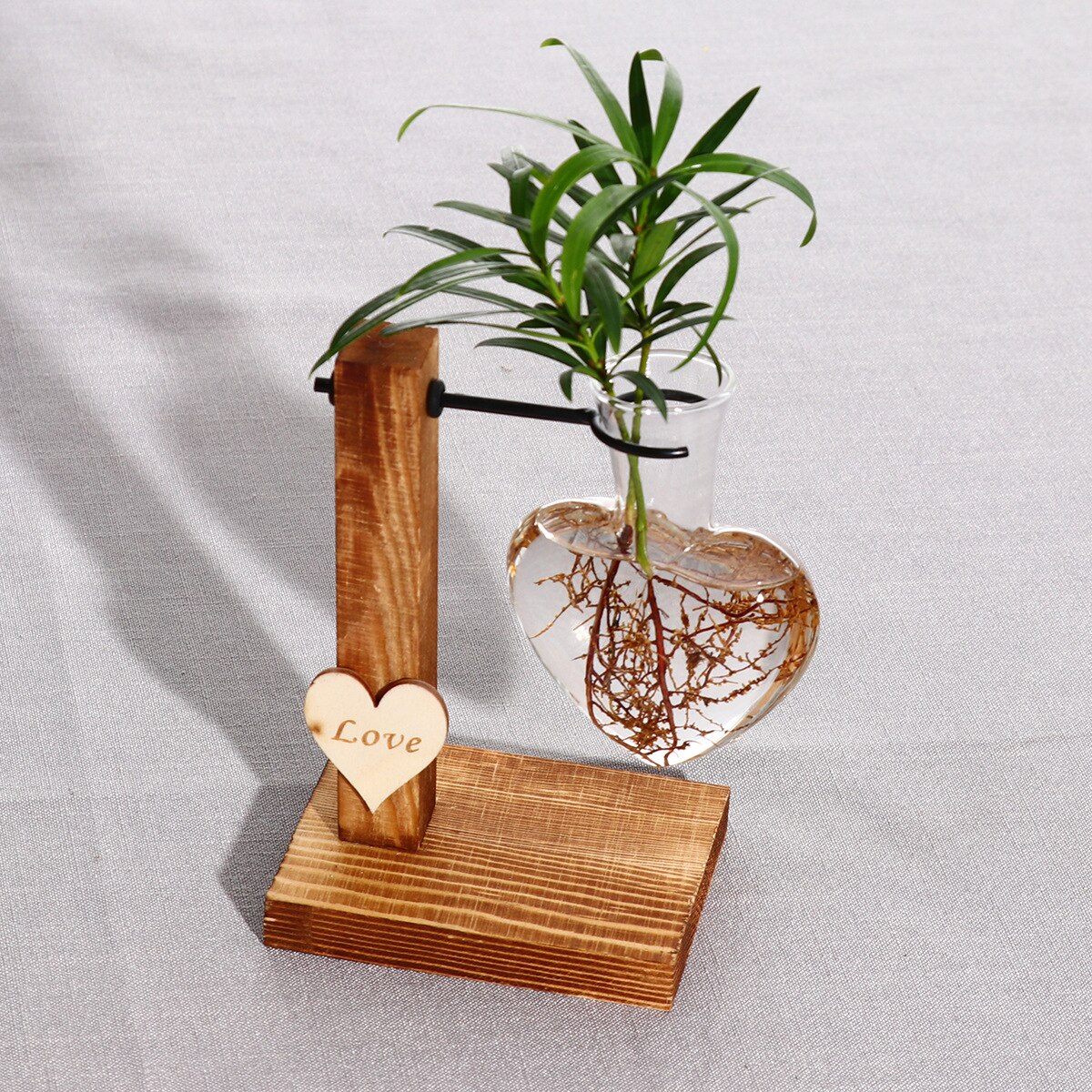 Bol En Verre Grand Format Avec Socle En Bois - 23 Cm - 3700 Ml - Micro-ondes Et Lave-vaisselle Safe
