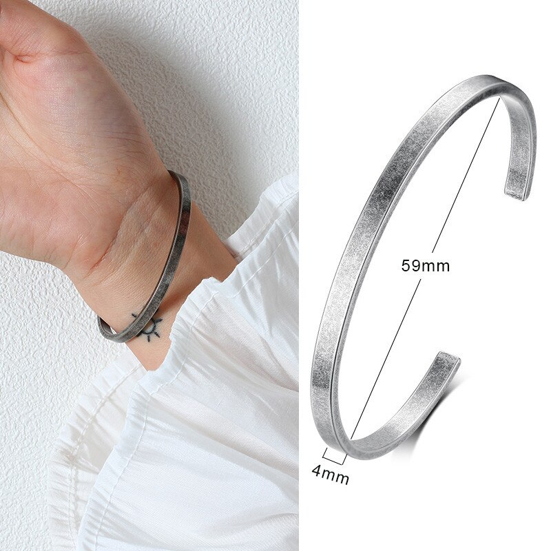 ZORCVENS Punk stal nierdzewna Vintage bransoletka dla kobiet mężczyzn Mobius skręcona bransoletka mankietowa Unisex Casual Pulseira panowie biżuteria: 84046