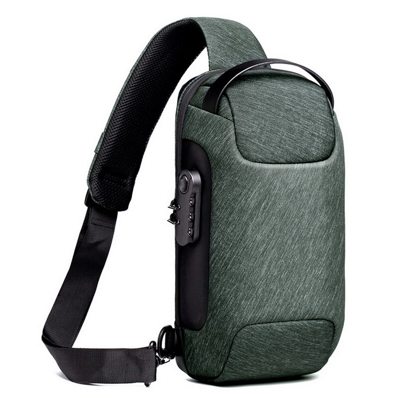 Menns vanntette oxford multifunksjonelle crossbody bag tyverisikring skuldervesker kort tur budbringer brystpose pakke til menn