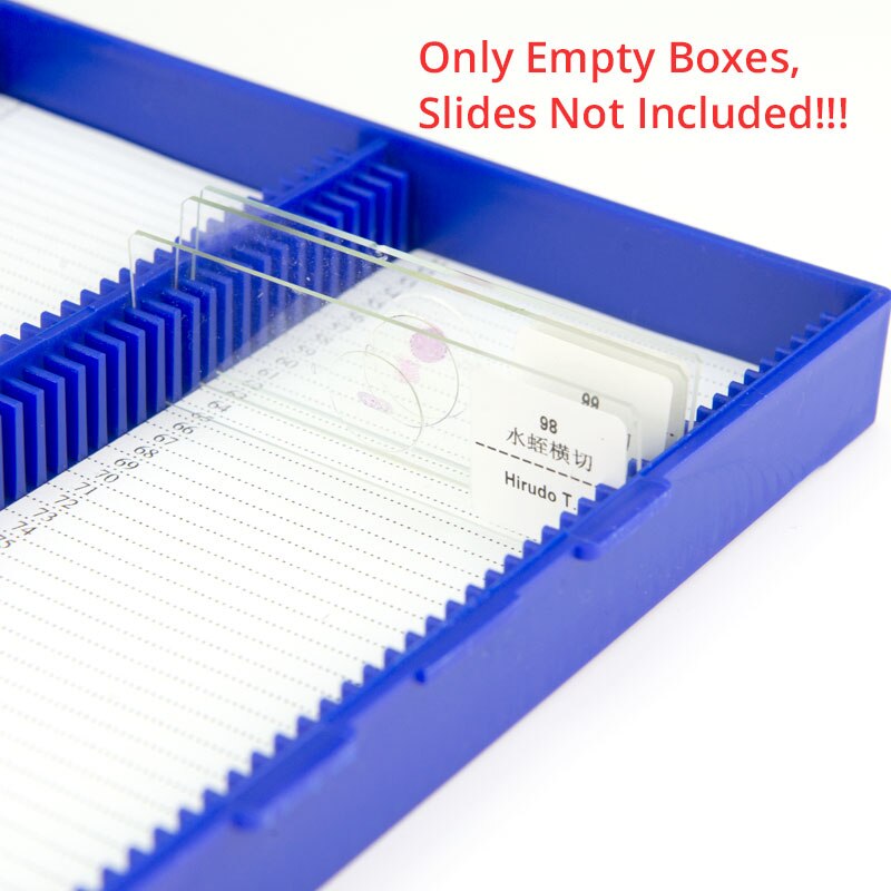Lab ABS Plastic Microscope Dispenser Slides Storeage Box 100pcs Pathological Slides Storage Holder Case