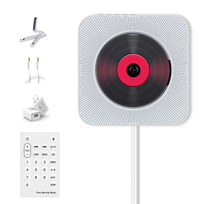 Bluetooth Speler Draagbare Wandmontage Music Player Home Speler Met Afstandsbediening Fm Radio Hoofdtelefoon Jack Aux