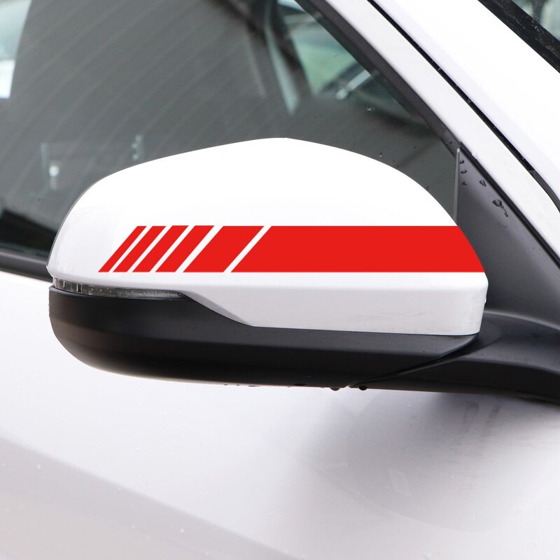 Pegatina de espejo lateral para coche, calcomanía de vinilo a rayas para espejo retrovisor de Reflectante decorativo, para Peugeot 307, 206, 308, 207, 406, 407, 1 par