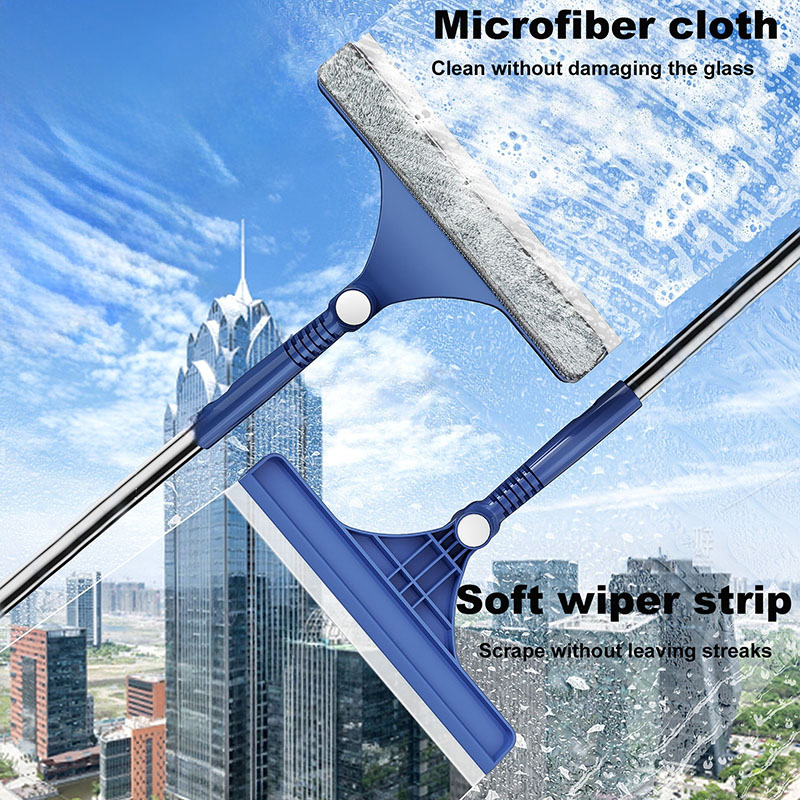 Glass Cleaning Tool Household Cleaning Window Tool Double-sided Window Wiper Cleaning Car Cleaning Tool Adjustable Long Handle