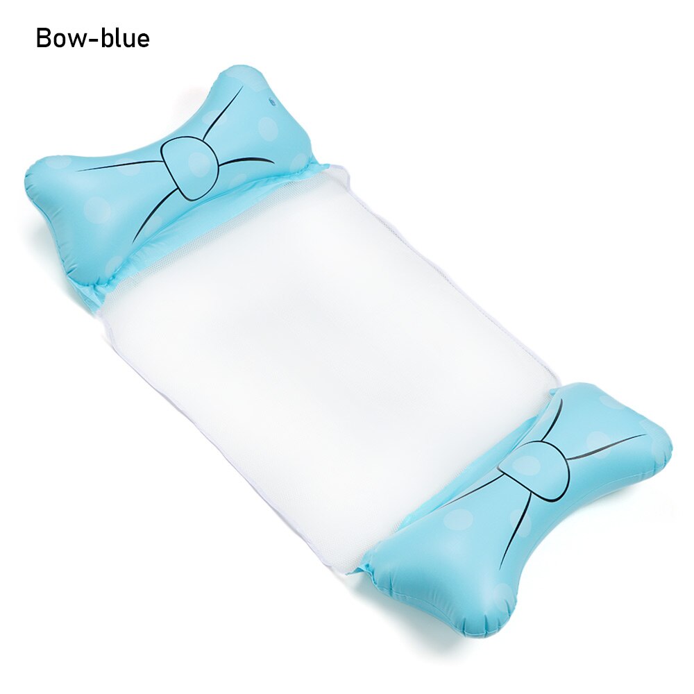 PVC Inflatable Floating Row Float Pool Bed Pool Air Mattresses Water Hammock Swimming Pool Chair Sports Piscina Foldable: Bow blue