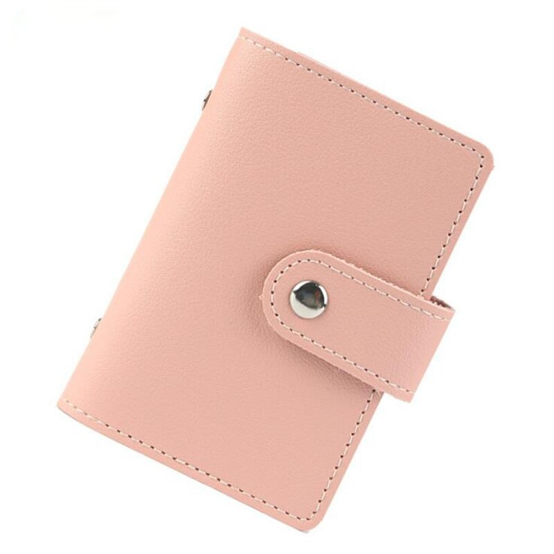 Roze Anti-Diefstal Id Credit Kaarthouder Mode Vrouwen 26 Kaarten Slim Pu Leather Pocket Case Portemonnee Portemonnee voor Vrouwen Mannen Vrouwelijke: Roze