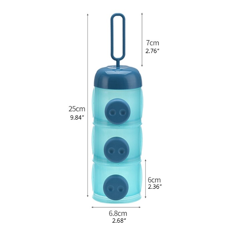 Mignon 3 Couches Compartiment Lait En Poudre Boîte De Rangement Bébé Formule Distributeur Infantile Essentiels Céréales Collations Conteneur