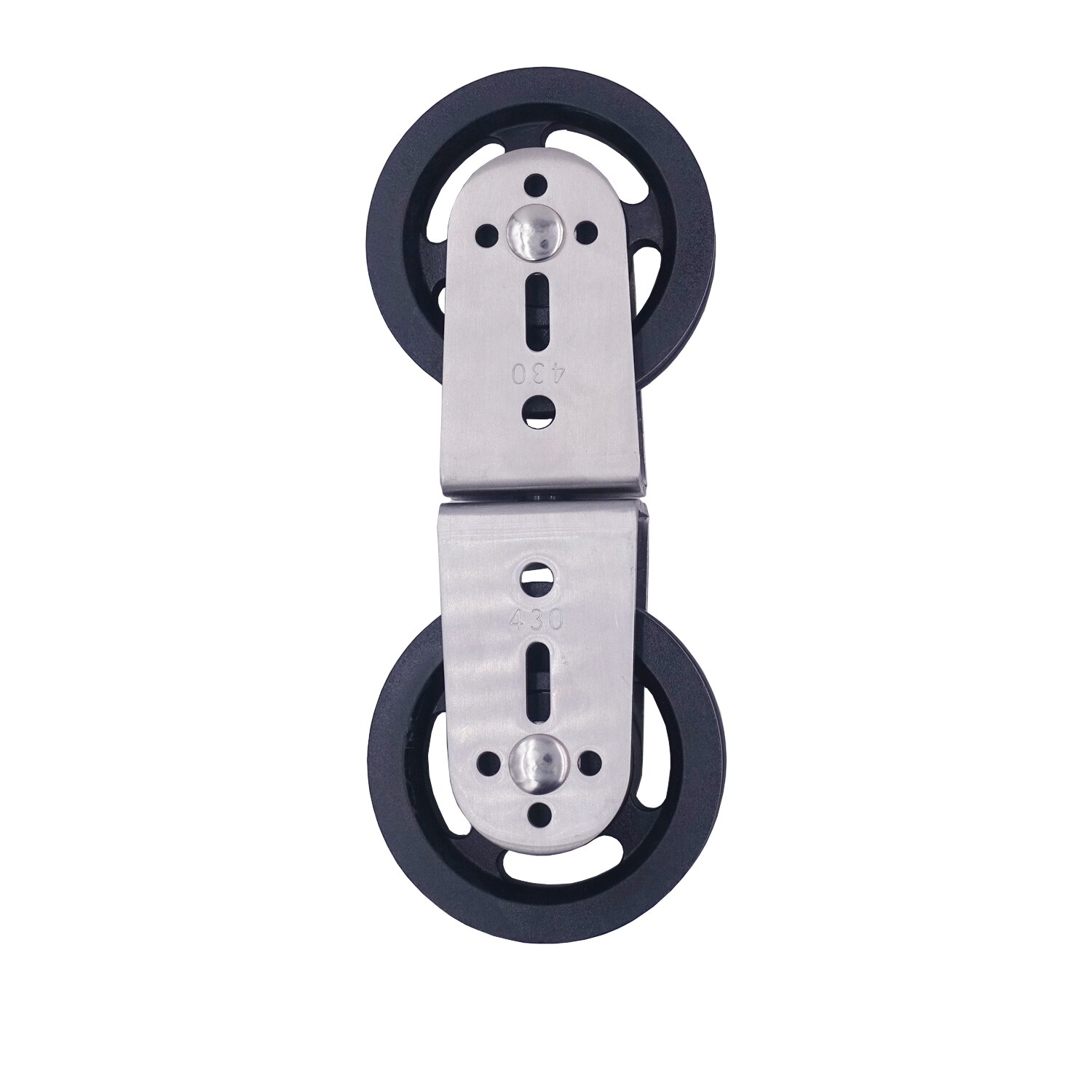 pesas gimnasio Polea doble de alta resistencia para Fitness, sistema de máquina de Cable para gimnasio en casa, accesorio de entrenamiento, accesorios de elevación de fuerza de carga: Black Nylon sheave