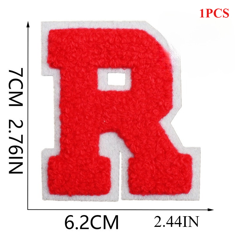 7Cm White Background Red Character Embroidery Cloth Sticker English Letters Towel Embroidery Patch Sticker Computer Embroidery: dark blue