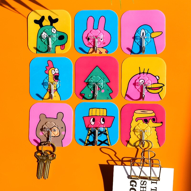 Schattige cartoon stokhaak muur deurhaak schattige gekleurde stokhaak muurhaak sleutelhanger muur wandhaken decoratieve haken