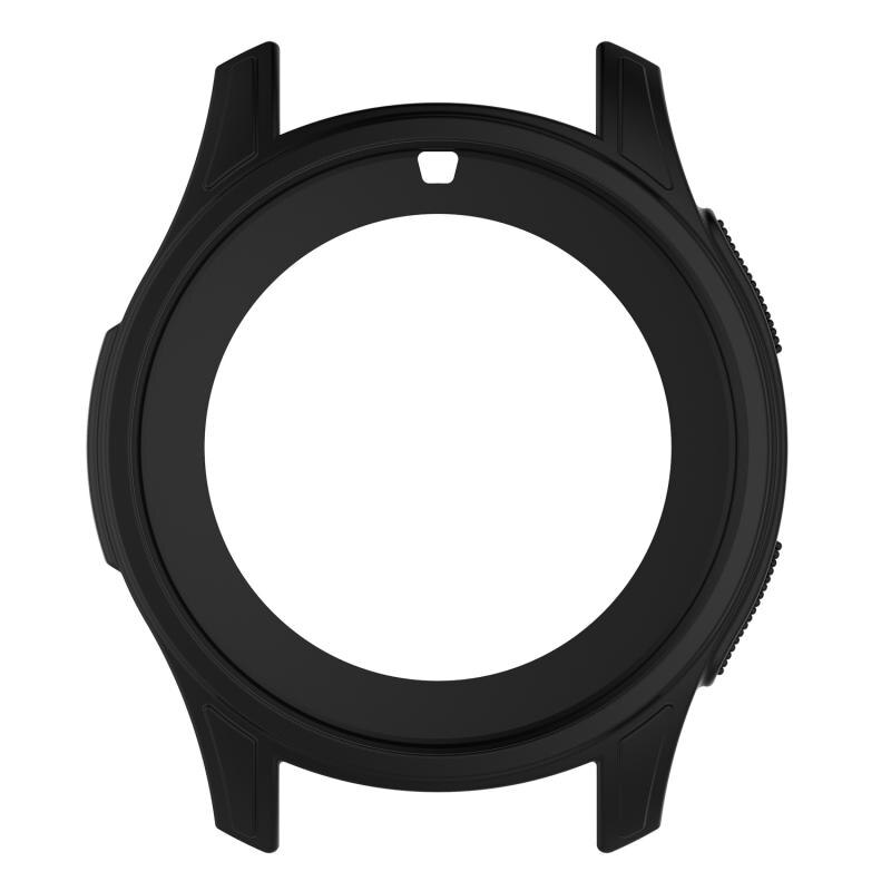 Protective Cover Case For Samsung Galaxy Watch 46mm band gear S3 Frontier Case Silicone Protective shell Watch Accessories: Black