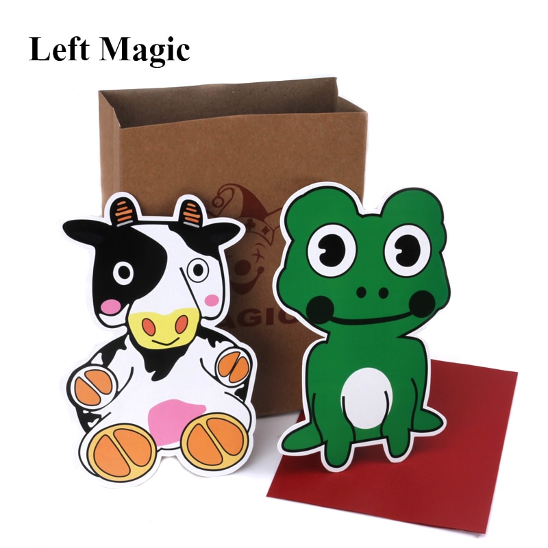 &quot; 1 sæt børn pædagogiske ko og frø magiske tricks køer lille sød frø tegneserie dyr scene interaktive magiske rekvisitter
