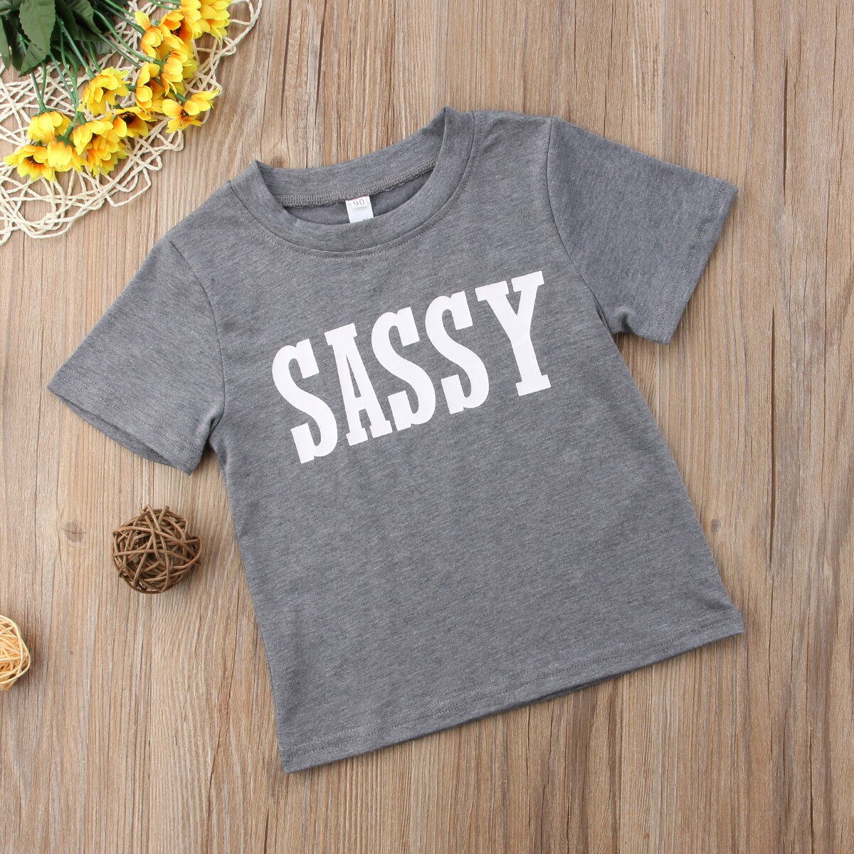 0-4Y Newborn Infant Toddler Kids Baby Boy Girl Clothes SASSY Print Summer Short Sleeve Tops T-shirt Sunsuit Tee Shirt Outfits