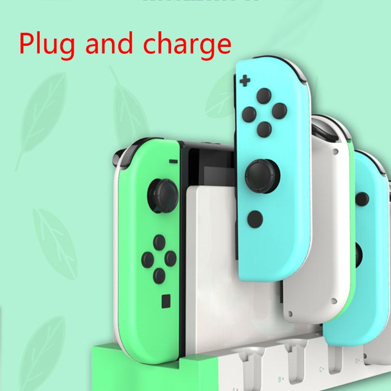 Station de charge pour manette de jeu, support pour console de jeu ns switch joy-con avec voyant lumineux