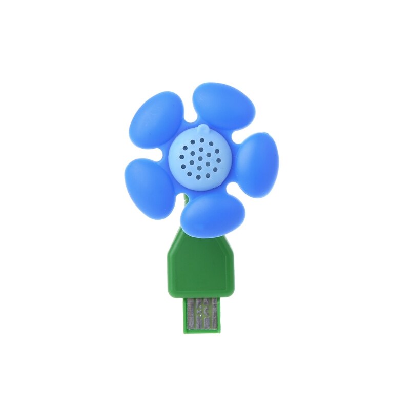 Free_on Portable Essential Oil Diffuser Flower Shape USB Port Air Freshener Office Home Decor Aromatherapy: Blue