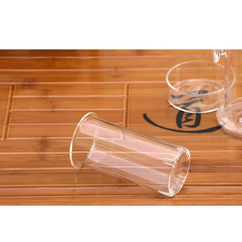 200ml värmebeständiga kinesiska kung fu-te-set 7 -delade tekanna och tekoppar genomskinlig glastekanna