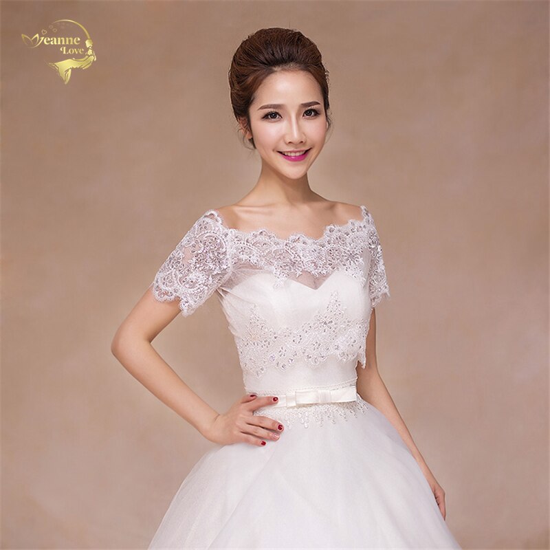 Elegante Elfenbein/verrotten Braut Spitze Bolero Funkelnden Kap Braut Jacke Sommer Zucken Frauen Schals Hochzeit Zubehör OJ33250