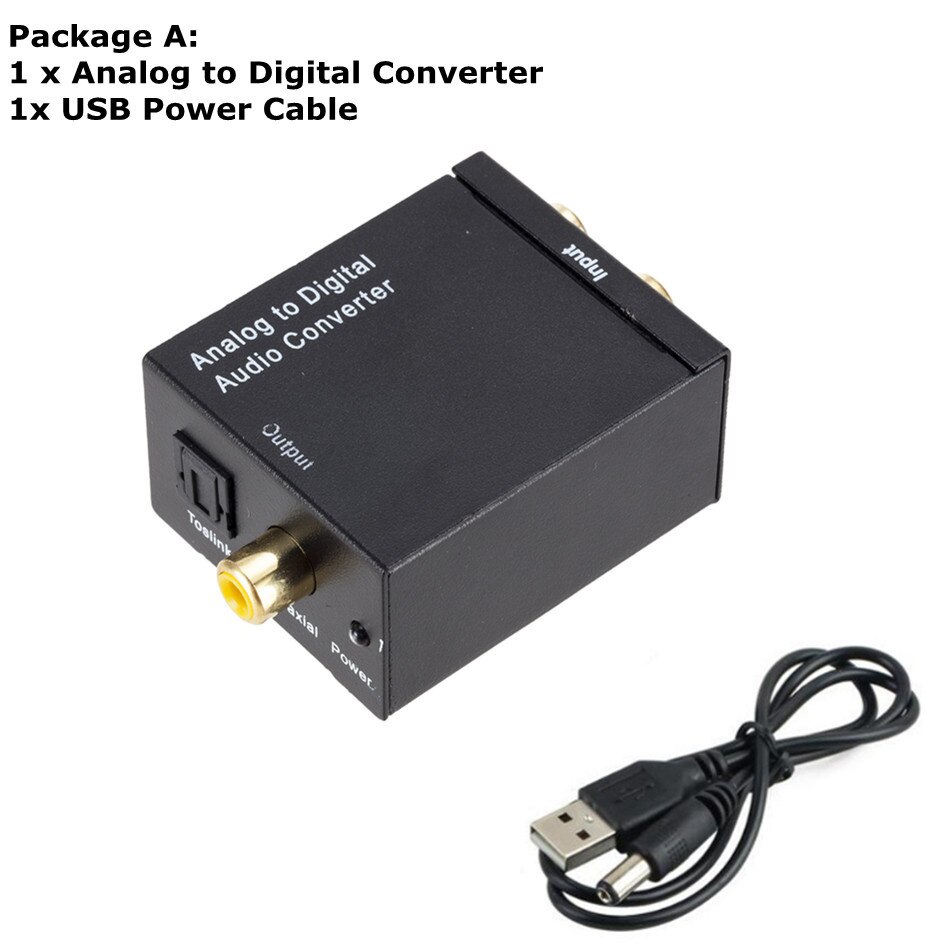 Nyeste analog til digital adc konverter optisk coax rca toslink lyd lydadapter spdif adapter til apple tv til xbox 360 dvd: Usb-kabel