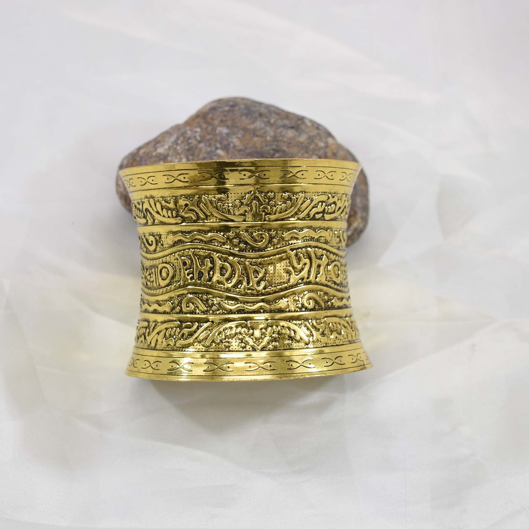 Gypsy Bohemian Vintage Open Cuff Bracelet For Women Men Antique Gold Wide Arm Bangle Turkey Afghan Wedding Jewelry Accessories
