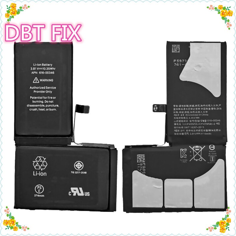 nueva AAAAAA batería para iPhone5 5S 5C iPhone 6G 6P 6S 6SP 7G 7P 8G 8P X XS X XR Xs Max cero ciclo: X-1piece