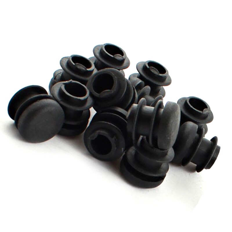 Bouchon en plastique noir, 15 pièces, bouchon rond, Tube d'insertion, bouchon de Tube, 16mm, Boutique de