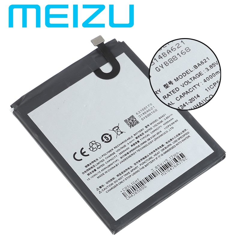 Meizu 100% Originele BA621 4000 Mah Batterij Voor Meizu Meilan Note 5 M5 Note5 Mobiele Telefoon Batterij + Tracking Nummer