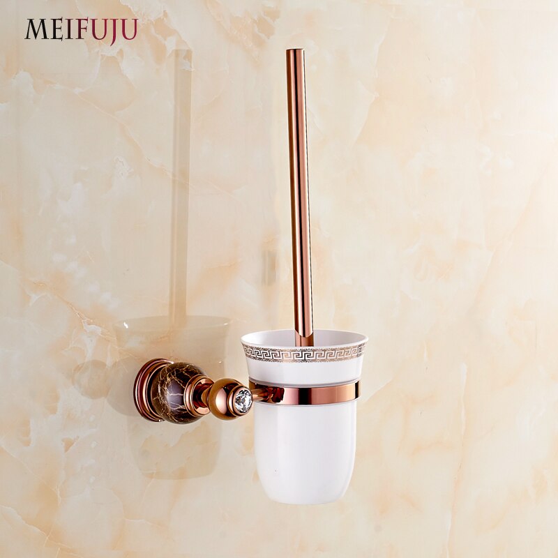 Europäischen stil Marmor Wc-bürstenhalter Rose Gold Überzog Weiße Jade wc-bürste Badezimmer Produkte nützlich für Schlecht