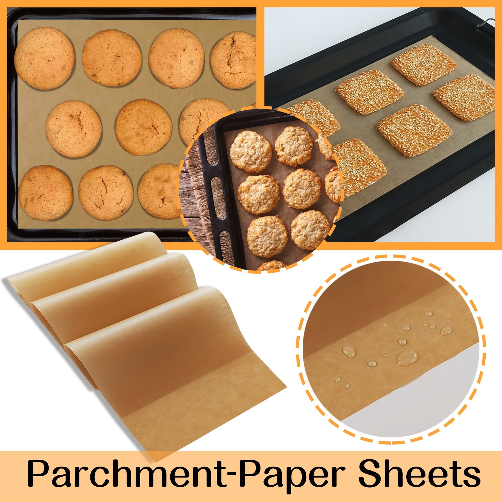 200 Stuks Bakken Paper12x16 Inches Perkament Vellen Papier Voor Bakken Non-stick Voor Koken Bakken Grillen