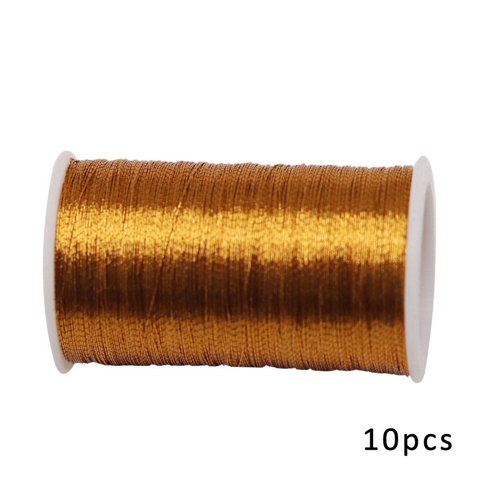 10pcs/pack 80M Sewing Metallic Thread Embroidery Crochet Threads Knitting Yarn Cross Stitch Threads DIY Sewing Supplies: rose gold 10pcs